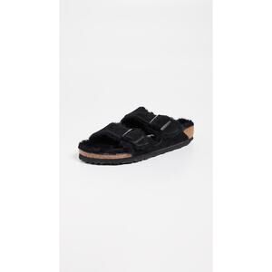 Birkenstock Arizona Shearling Sandals Narrow Black - 37